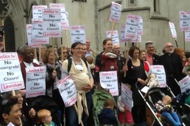 Lewisham hospital protest: cuts 'put vulnerable patients at risk' (photo: Save Lewisham Hospital campaign)